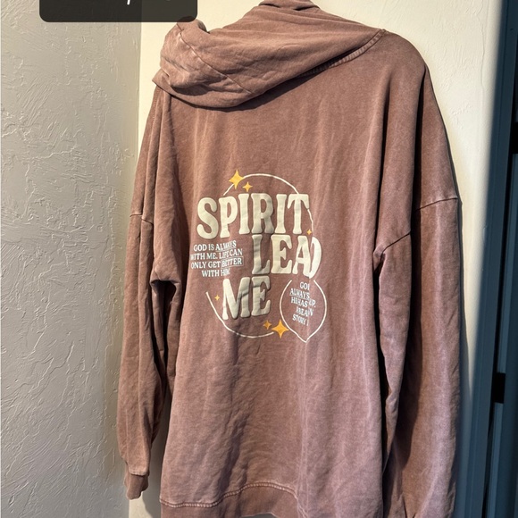 Brown Hoodie with Inspirational Print - Picture 1 of 1
